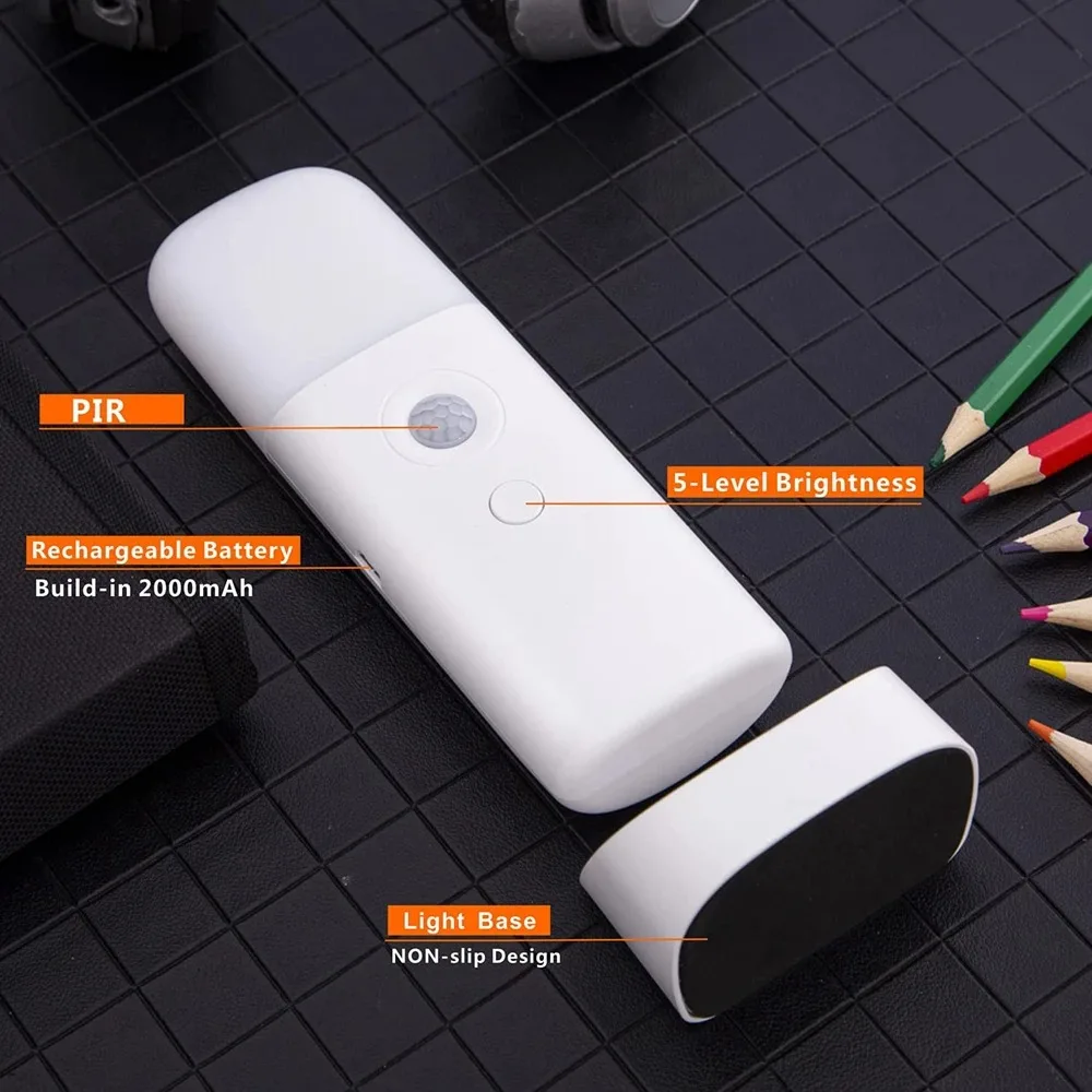 Lâmpada infravermelha inteligente com sensor de corpo humano, multifuncional, led, noite, cinco níveis de escurecimento, carregamento usb, lâmpada de cabeceira para quarto