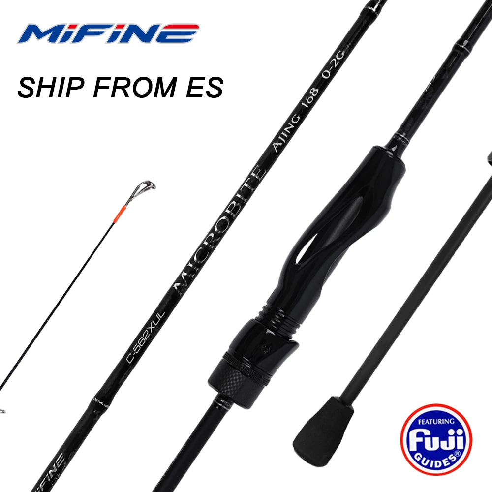 [Envío desde España] Caña de Pescar Giratoria Ligera MIFINE MICROBITE Ajing XUL-UL 40+46T Longitud 1.8M/1.98M/2.1M/2.2M para Pesca en Agua Salada y Dulce