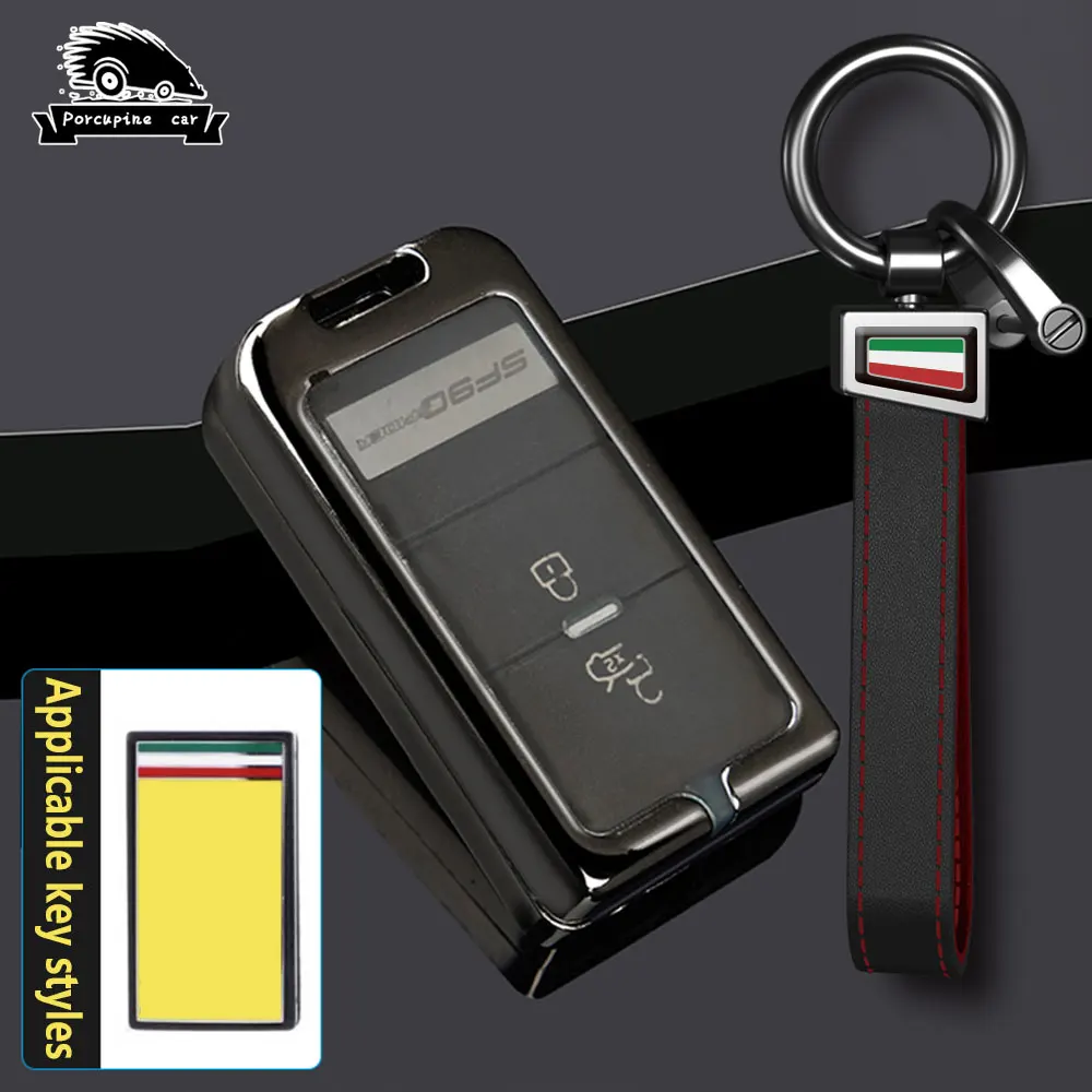 

For Ferrari New F8 488 Roma Sf90 296 Purosangue 12Cilindri Zinc Alloy Key Case Key Chains Car Accessories