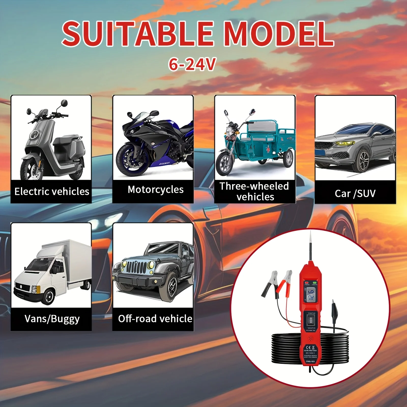Picture 7: The Newest Electric Circuit Tester CNBJ-823 Automobile Electrical System Tester With Power Switch Vehicle Diagnostic Tool