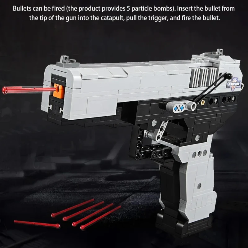 مدينة الشرطة التقنية سلاح عسكري مسدس M23 اللبنات للنار رصاصة بندقية نموذج لعبة الطوب للأطفال هدية الكريسماس #3