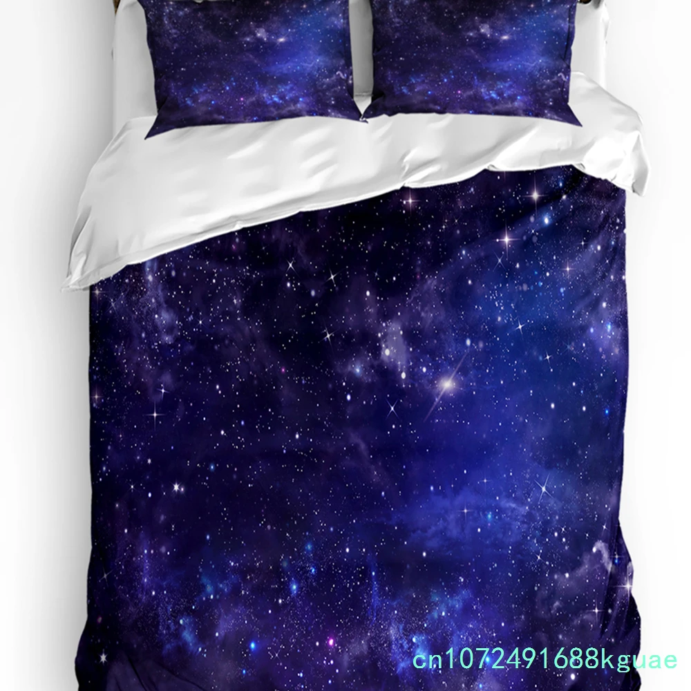 3pcs Bedding Set Star Galaxy Starry Sky Home Textile Duvet Cover Pillow Case Boy Kid Teen Girl Bedding Covers Set 4