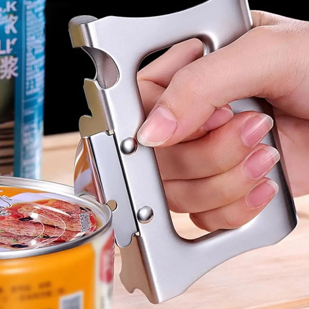 1pcs Stainless Steel Portable Bottle Jar Opener Kitchen Gadget Portable Can Opener For Emergency Bottle Opener Party W3L6