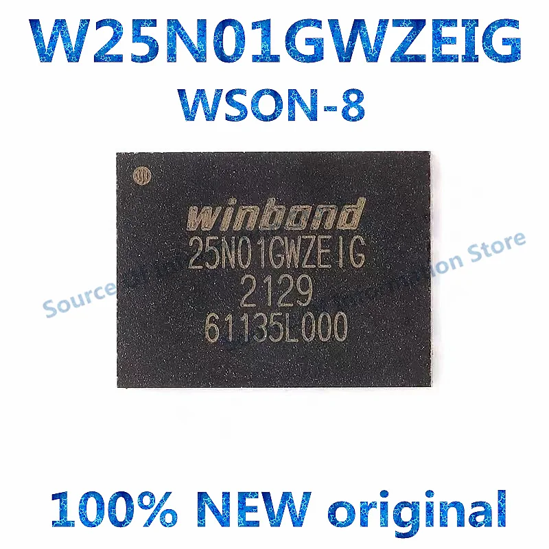 Serial NAND Flash Chip, W25N01GWZEIG, WSON-8, 1.8V, 1GB