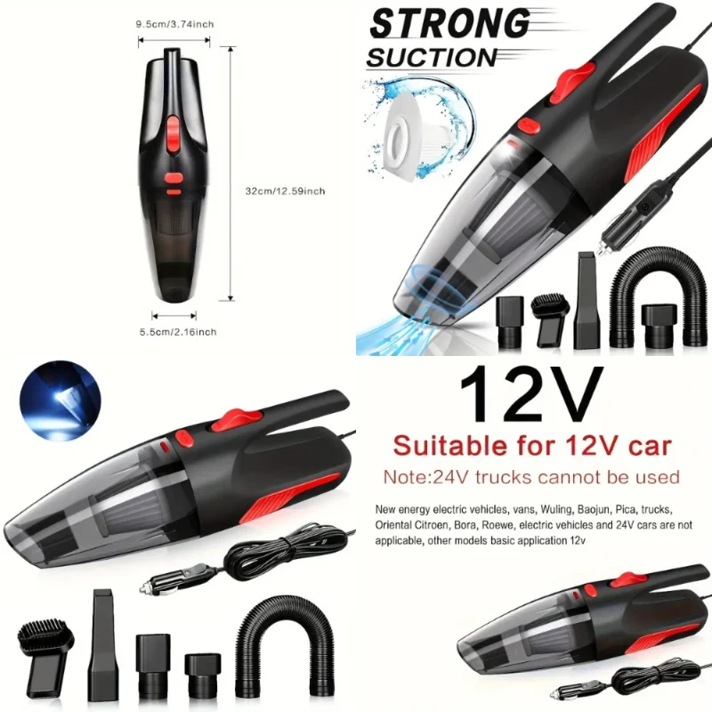 Aspirapolvere portatile senza fili ultraleggero - Filtro HEPA per allergeni, potente aspirazione per peli di animali domestici, casa, auto e ufficio, Com