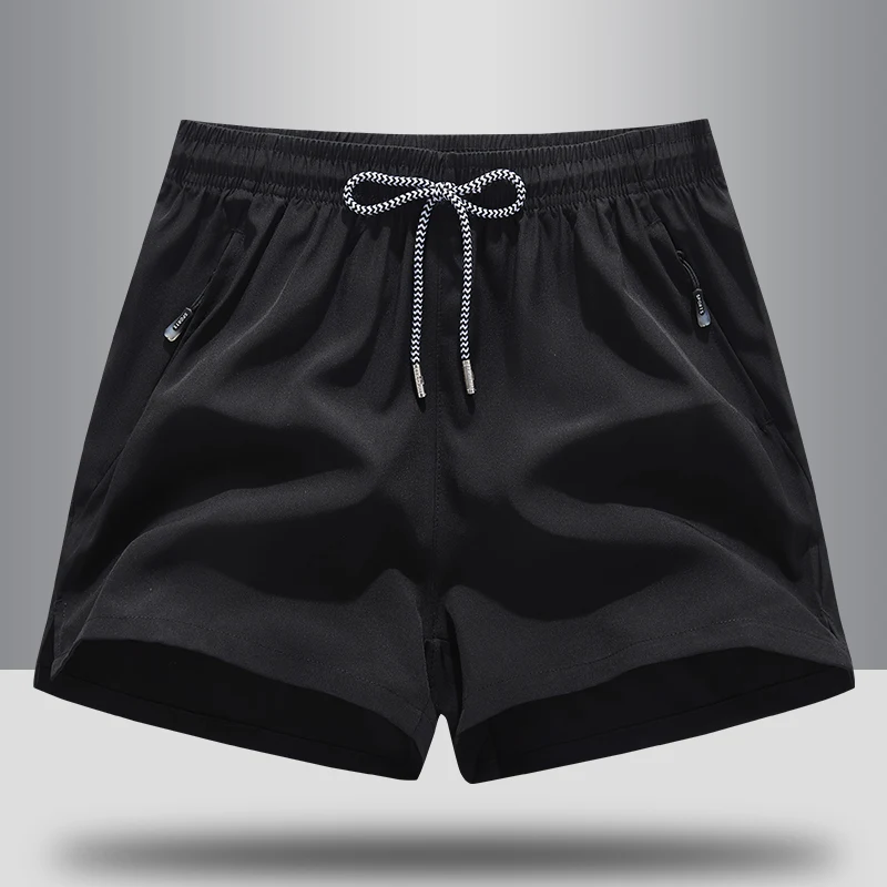 Short de sport élastique minimaliste et polyvalent, poche solide pour documents, fermeture éclair, sangle, fitness, marathon, unisexe, décontracté, été