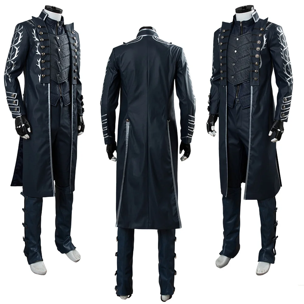 Vergil Cosplay Fantasia Game DMC 5 Costume Disguise Male Gloves Outfits Adult Men Fantasy Halloween Carnival Party Clothes