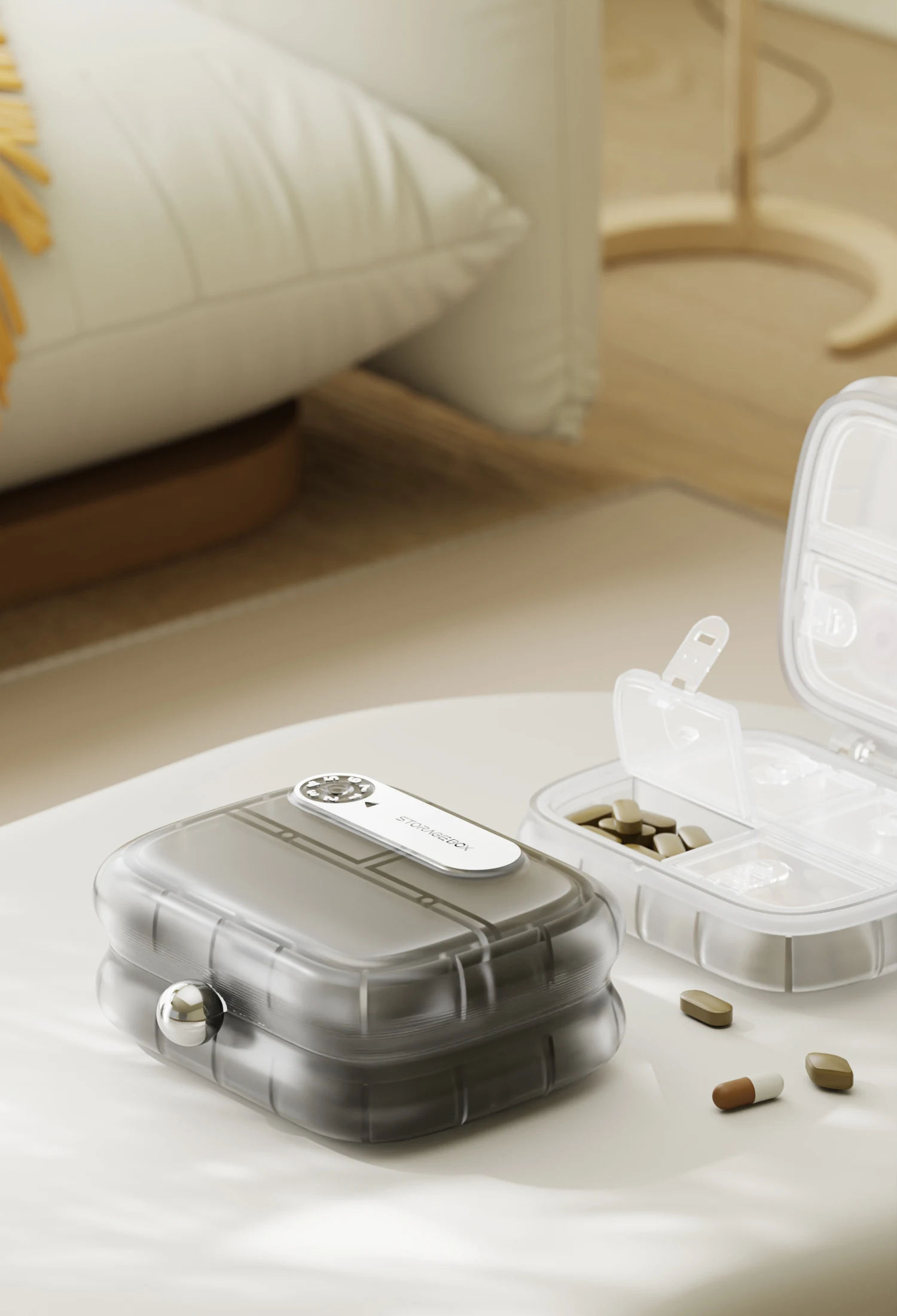 

New Transparent Medicine Box Portable Compact Suitable for Home Use Travel Moisture-Proof Large Capacity Medicine Storage Box