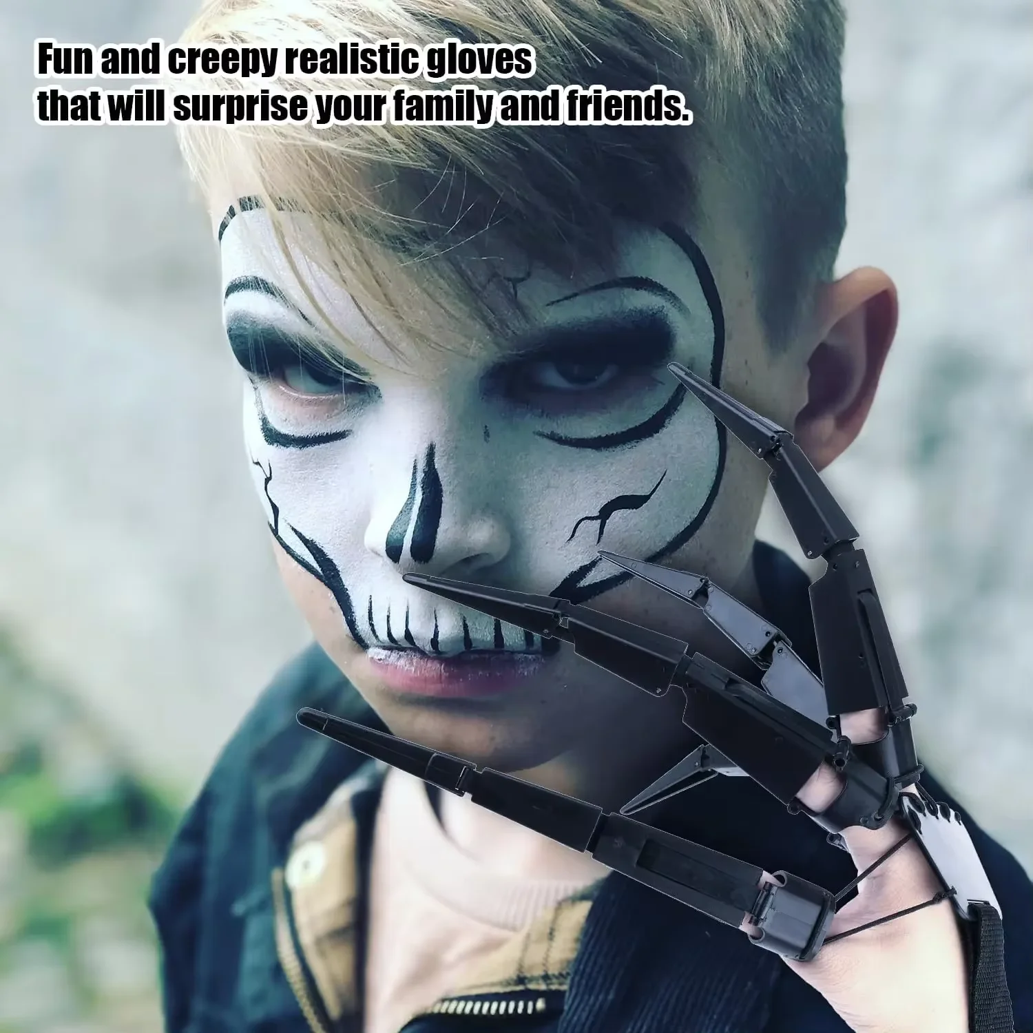 Skeleton Claws Hands Flexible 3D Articulated Fingers Horror Halloween Cosplay Party Scary Costume Accessories view 3