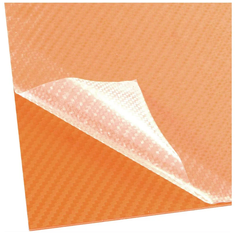 Orange Color Carbon Fibre Twill Pattern KYDEX Thermoplastic Board K Thermoform Sheet Plate For Sheath Scabbard DIY Make Material