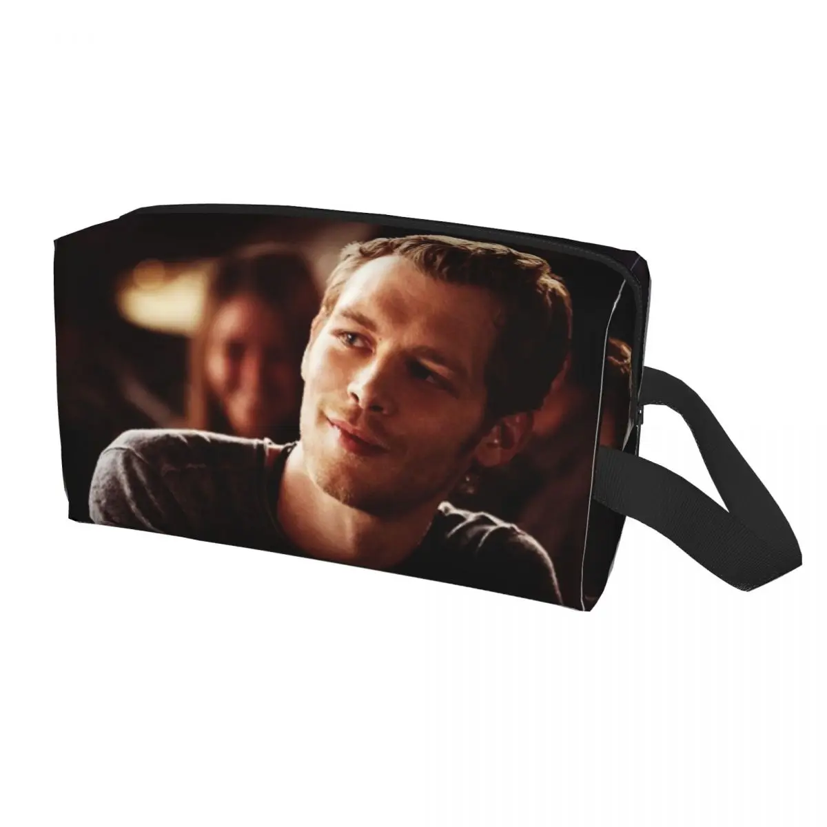 Custom Kawaii Klaus Mikaelson Travel Toiletry Bag Women The Vampire Diaries Makeup Cosmetic Organizer Beauty Storage Dopp Kit