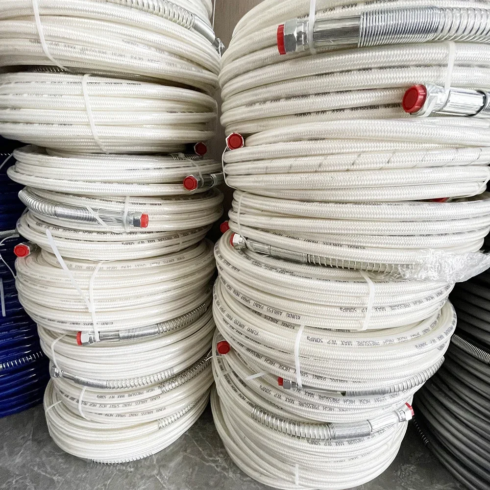 1/4 인터페이스 스프레이 기계 범용 이중층 섬유 호스 7250PSI 고압 에어리스 스프레이 호스 0.5M-40M 호스