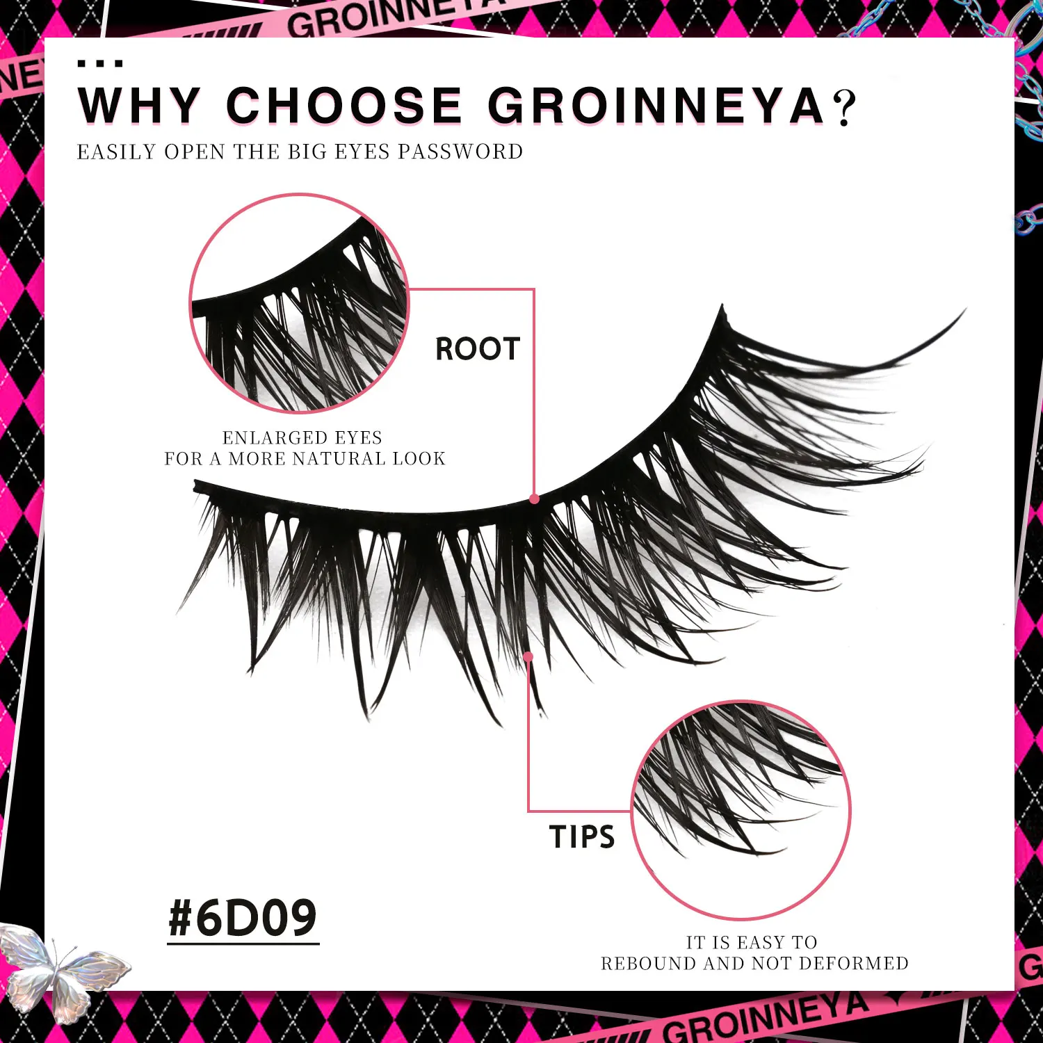 GROINNEYA マンガまつげ ふわふわ ソフト 3D ミンク つけまつげ わらわわ ソフト クロス ボリューム & ナチュラル 再利用可能 クルエルティフリー フェイク ラッシュ メイクアップ