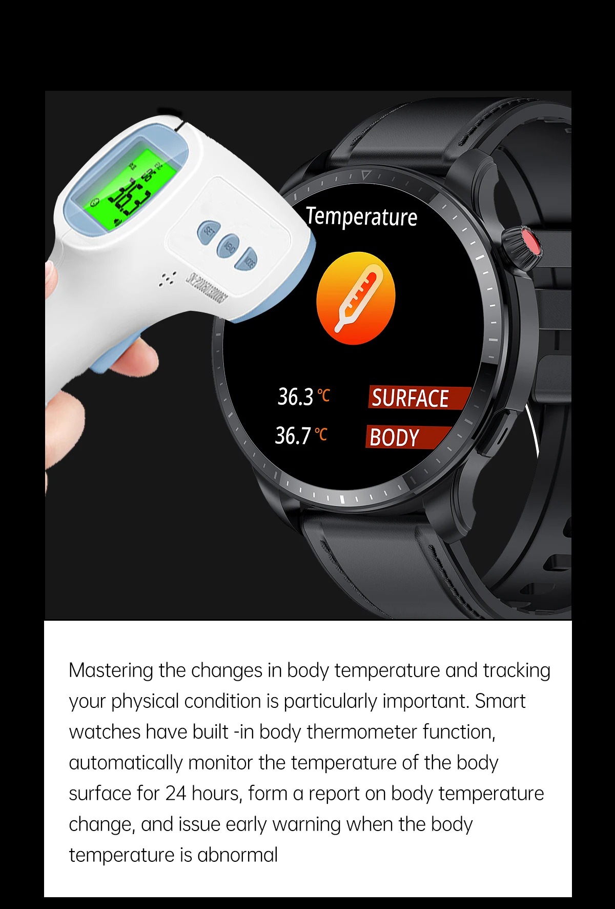 For Xiaomi Huawei GTR 4 Smart Watch Men Android Bluetooth Call Body Temperature Blood Oxygen Fitness Tracker IOS Smartwatch GTR4