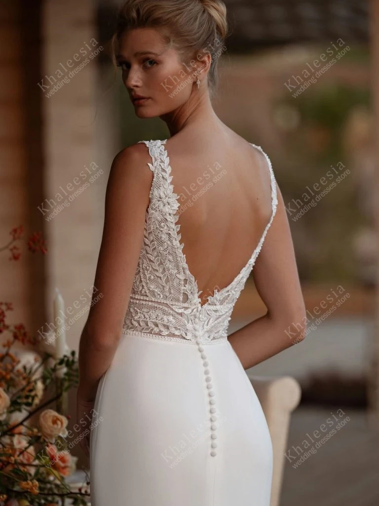 Charmoso vestidos de casamento do vintage vestidos de noiva rendas apliques sem mangas sem costas robes sexy vestidos de novia personalizado 2025