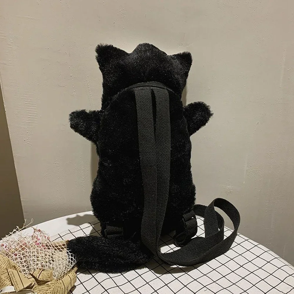 36CM High Appearance Level Explosive Black Little Devil Skeleton Cat Plush Backpack Dark Backpack Halloween Kids Gift Christmas