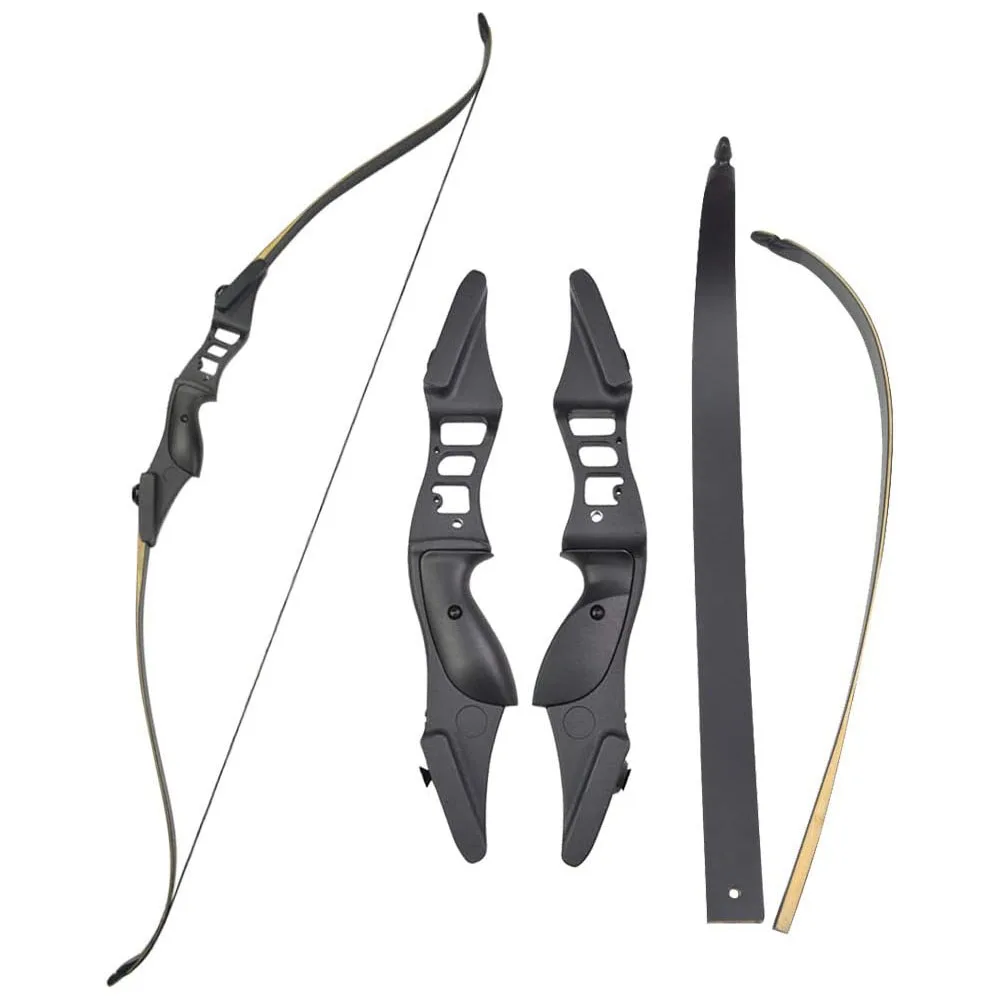 

Archery 54 Inch Takedown Recurve Bow and Arrows Set Hunting Longbow Metal Riser Right Hand 30-50lbs Package Kit with Accessories