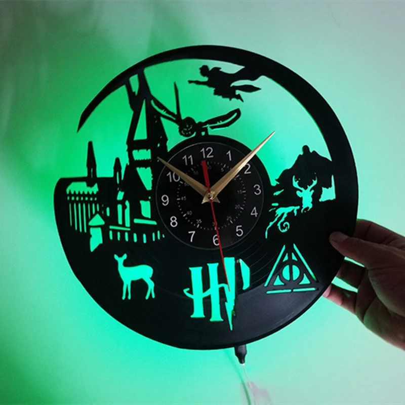 Hogwarts-Express Vinyl Record Wall Clock LED Light 12 \