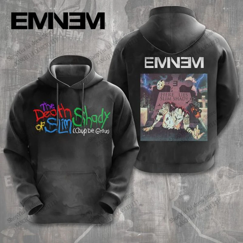 مغني الراب ايمينيم ثلاثية الأبعاد طباعة هوديي الرجال النساء موضة هوديس البلوز الصبي معاطف النساء تعرق ايمينيم ثلاثية الأبعاد الملابس مصمم الملابس جديد