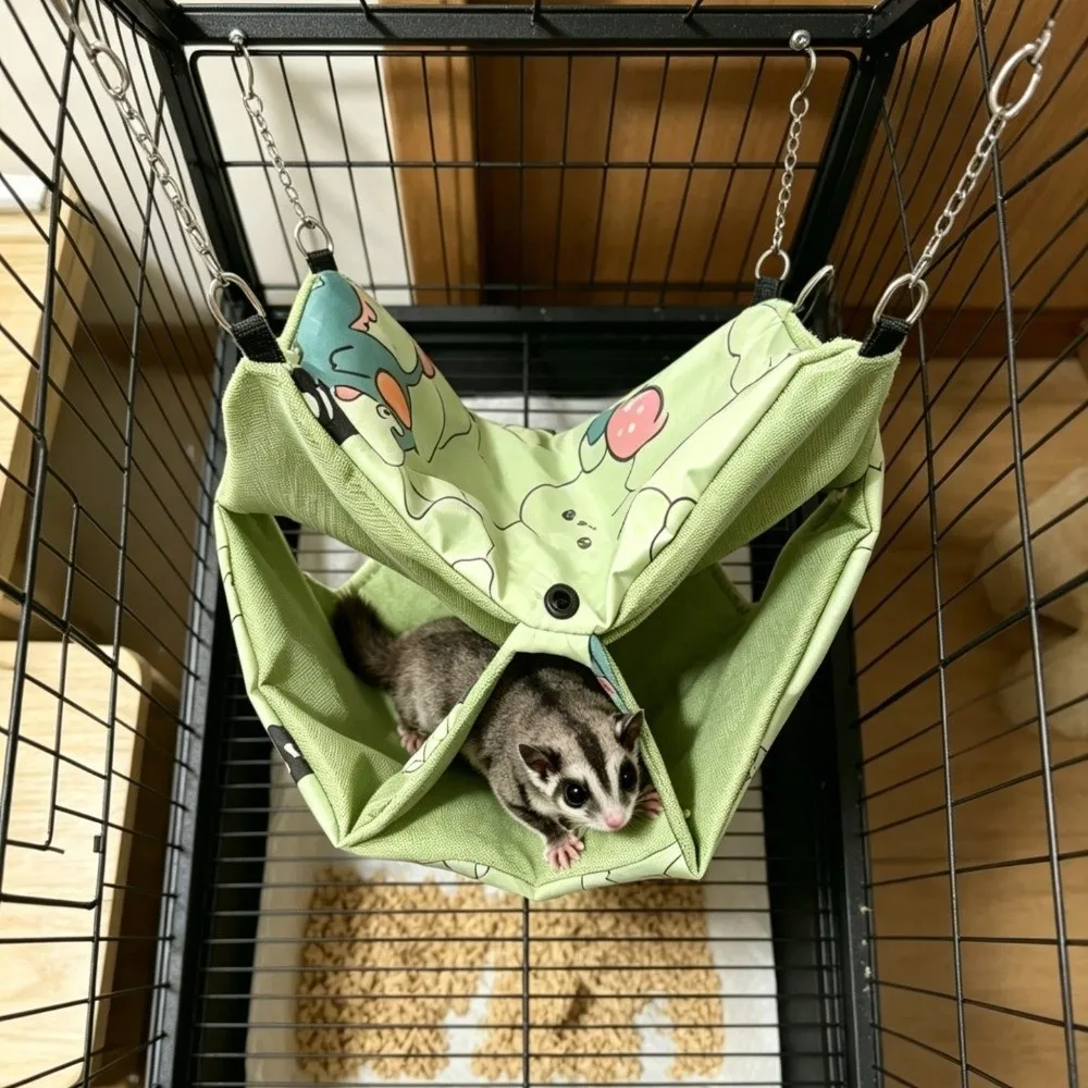 Double Layer Small Pet Hammock Breathable Skin-Friendly Hanging Cage House Comfortable Wear Resistant Hamster Sleeping Bag