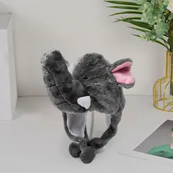 Outdoor Cartoon Animal Hat Elephant Headdress Prop Windproof Warm Comfort Dress Up Carnival Headwear Novelty Accessories