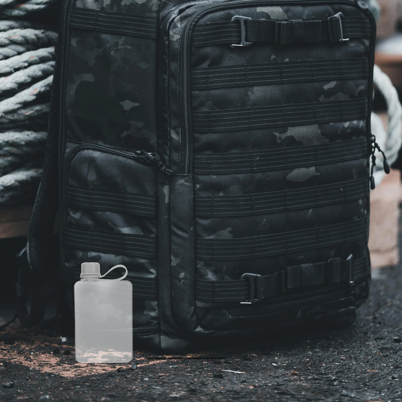 

500Ml Flat Book-Shaped Water Bottle Leakproof Portable Reusable Slim Plastic Cup For Camping Sports Outdoor Student Essentials