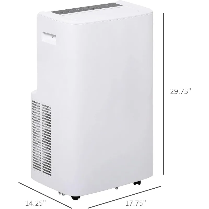 مكيف هواء محمول HOMCOM 12000 BTU للغرف Uo إلى 549 قدم مربع، وحدة تيار متردد متنقلة 4 في 1 مع مزيل للرطوبة ومروحة تبريد