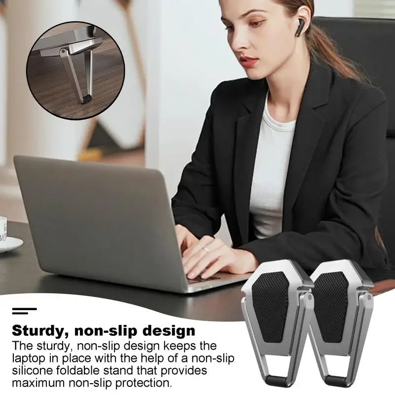 Foldable Laptop Stand Cooling Laptop Riser Small Laptop Holder Stand Ergonomic Keyboard Riser Portable Travel Laptop Stand