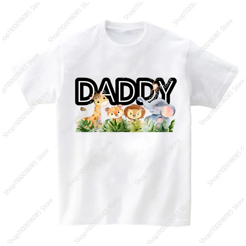 Kids 2 3 4 5 6 Animal Birthday Party Tshirt Matching Family Outfits Boy Shirt Party Girls TShirt Children Outfit Custom Name