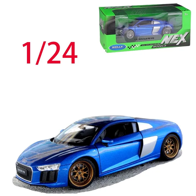 

WELLY литой под давлением масштаб 1/24 Audi модель автомобиля из сплава Audi R8 игровые транспортные средства игрушки для мальчиков оригинальная коллекция коробок