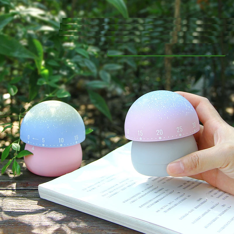 Mechanical Kitchen Timer, Cute Mushroom Timer for Kids, 60 Minutes Manual Countdown Timer for Classroom, Home, Study and kitchen