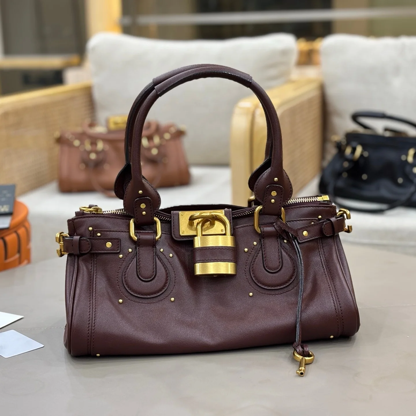 

Classic Lock Handbag Original Luxury Design Genuine Leather Women's Shoulder Bag Underarm Bag High Quality Women's Wallet