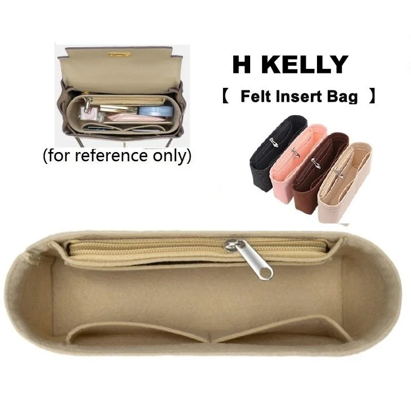 For H Kelly 25 28 32 Felt Insert Organizer Bag For Makeup Women\'s Handbag Travel Inner Portable Cosmetic Storage Bag