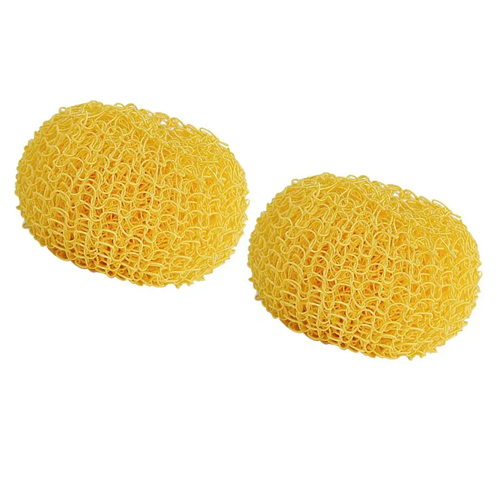 Nano bola de limpieza de fibra amarilla, esponja de fregado antiarañazos, bola de lavado reemplazable, limpiador de ollas de fibra, utensilios de cocina