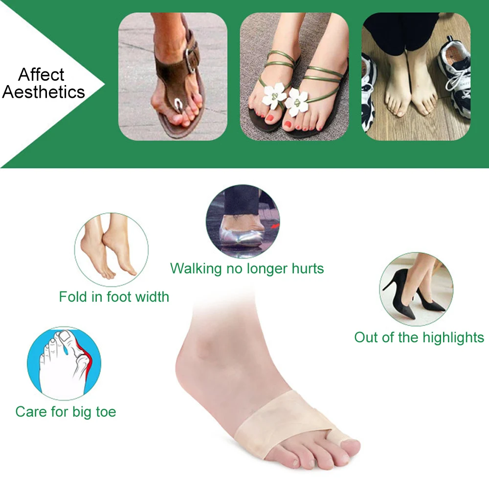 Tcare 1Pair New Gel Orthopedic Bunion Corrector Sleeves - Foot Bunion Protector- Hallux Valgus Original Big Toe Bunion Corrector