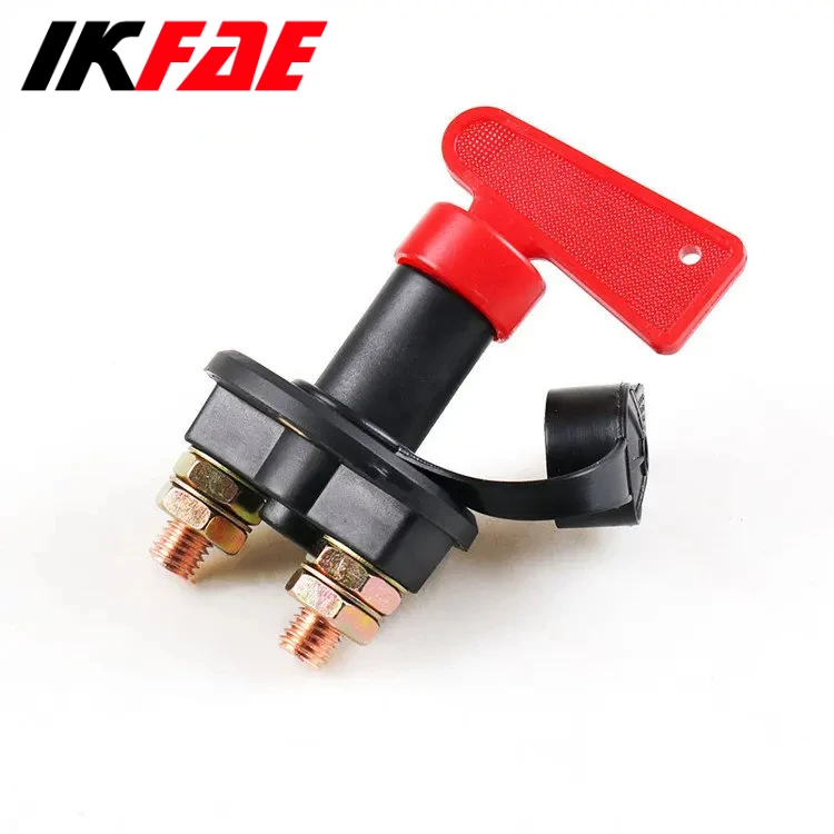 12V-24V Automobile Power Supply Main Red Key Cut-off Battery Switch Switch Anti-leakage Rotary Two-post Power Off Battery Switch