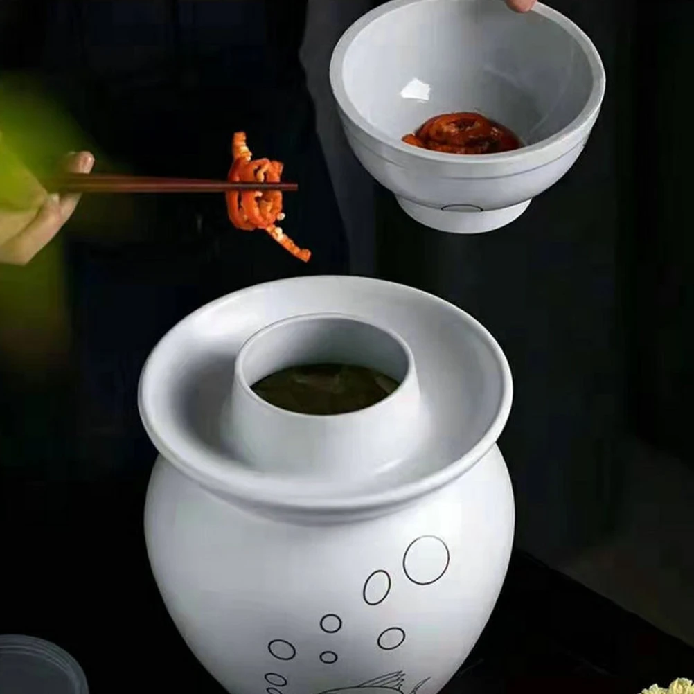

Ceramic Pickle Jar Compact Airtight Sealed Lid Easy Open Close Ideal for Fermenting Vegetables 123char Pickle Jar