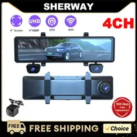 12'' GPS Dash Cam 4 Channel HD 4*1080P for Car DVR Driving Camera Video Recorder Night Vision Loop Recording 24H Parking Monitor