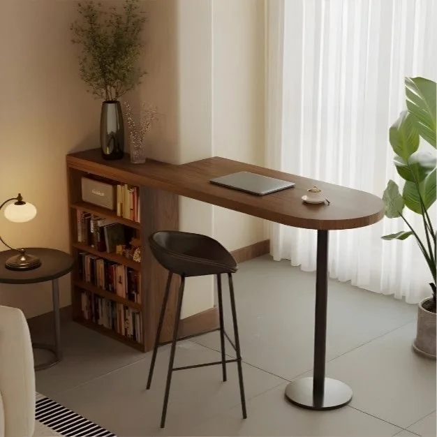 Solid wood bar table, balcony transformation, living room partition, long narrow table, log high table, coffee table