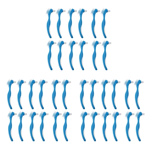 Paquete de 36 cepillos para Dentaduras postizas, cepillo de limpieza para dentaduras postizas duras