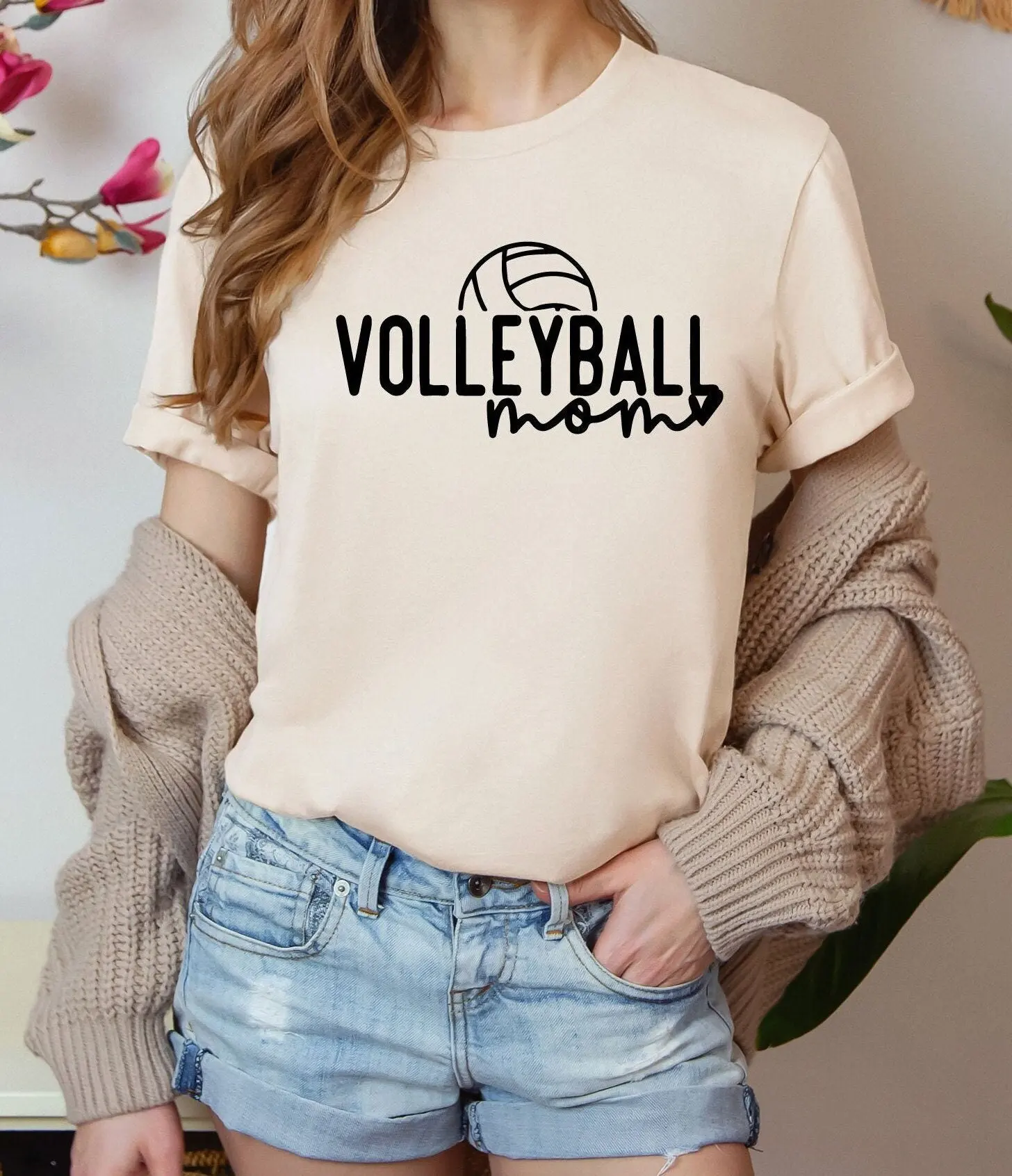 Volleyball Mom T Shirt Mama Vibes Game Day Love Fan