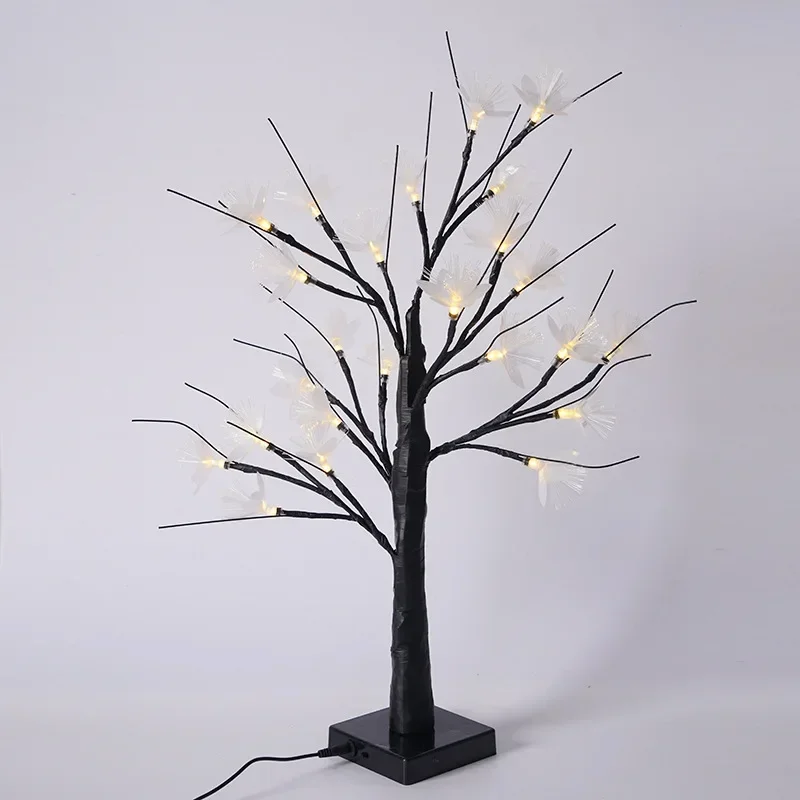 New LED Fiber Optic Flower Tree Lamp Room Bedside Decoration Home Gift Night Light