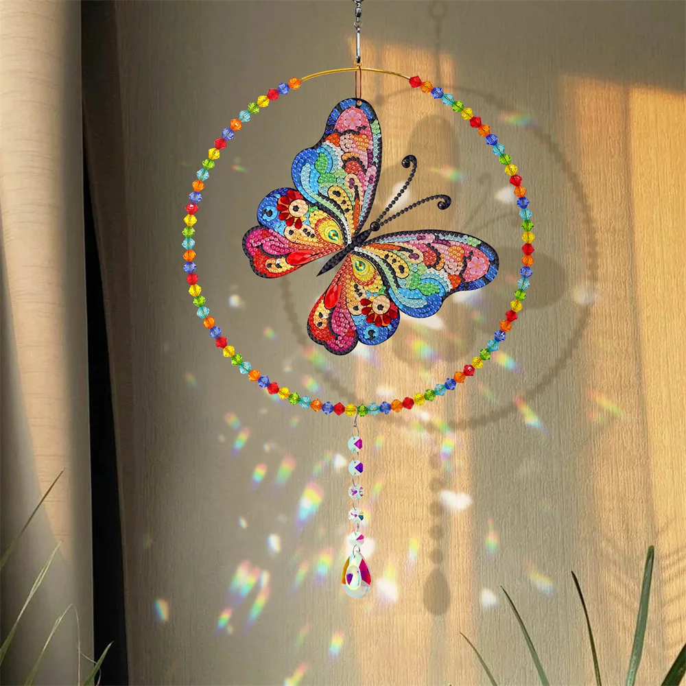 New Diamond Painting Wind Chime Exquisite Hanging Decoration Garden Window Decoration DIY Diamond Embroidery Handmade Art Gift