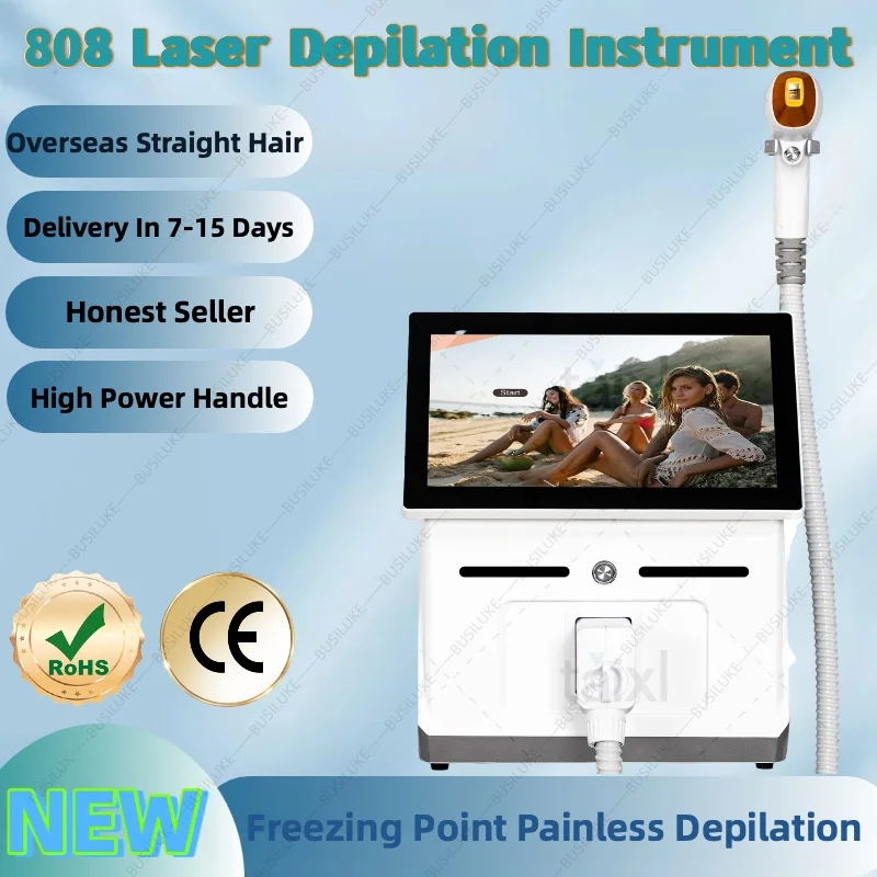 

808 Alexandrite Hair Removal Laser 4000W Diode Machine Ice Alexandrit Body Underarm Cooling Head Permanent Painless Epilator