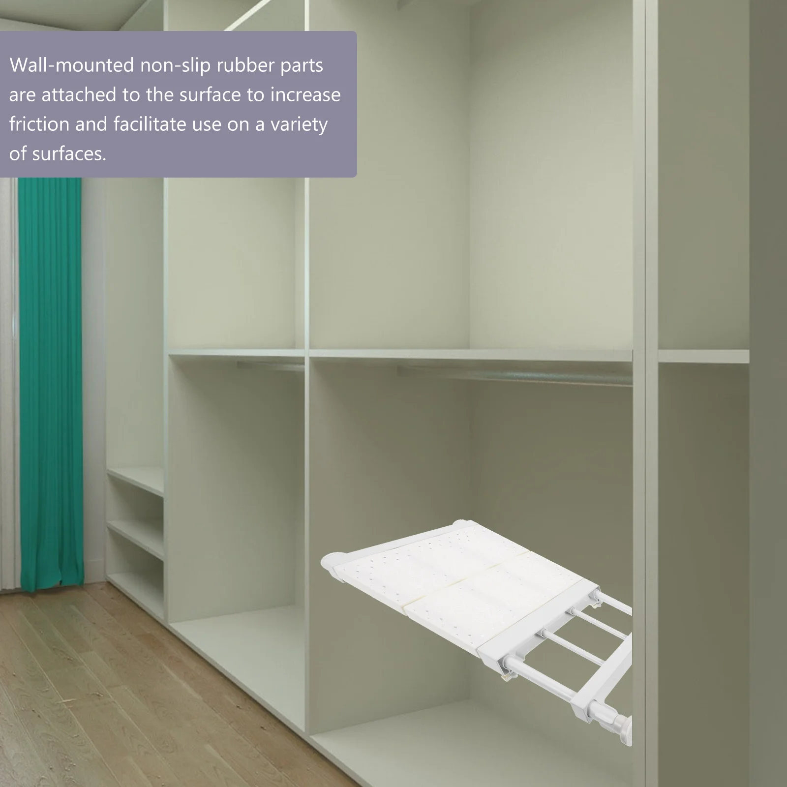 

Strong Retractable Telescopic Tension Shelf No Drilling Required Expandable Closet Storage Rack for Wardrobe Kitchen Bathroom