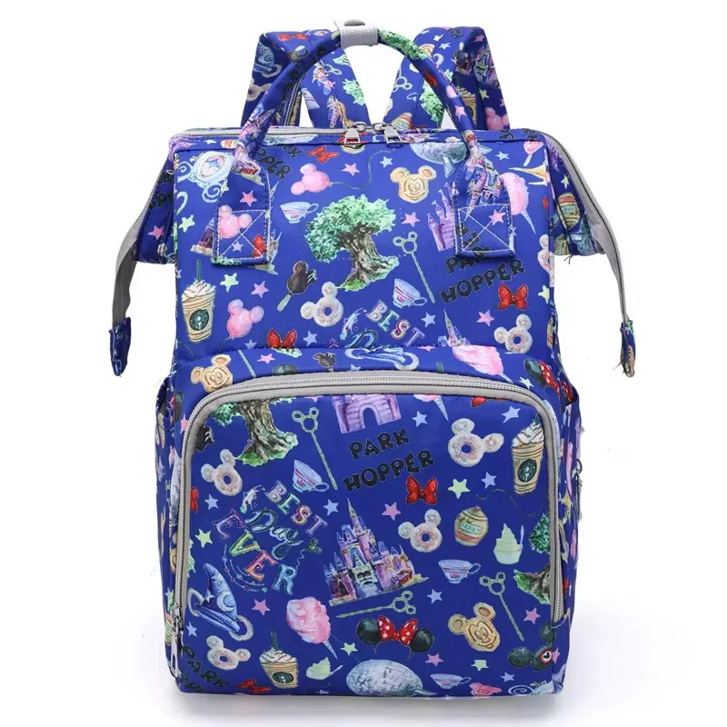 Disney New Mickey Cartoon Fashion Outing Mother and Baby Bag Casual Multi-functional Backpack Large Capacity Mommy Bag