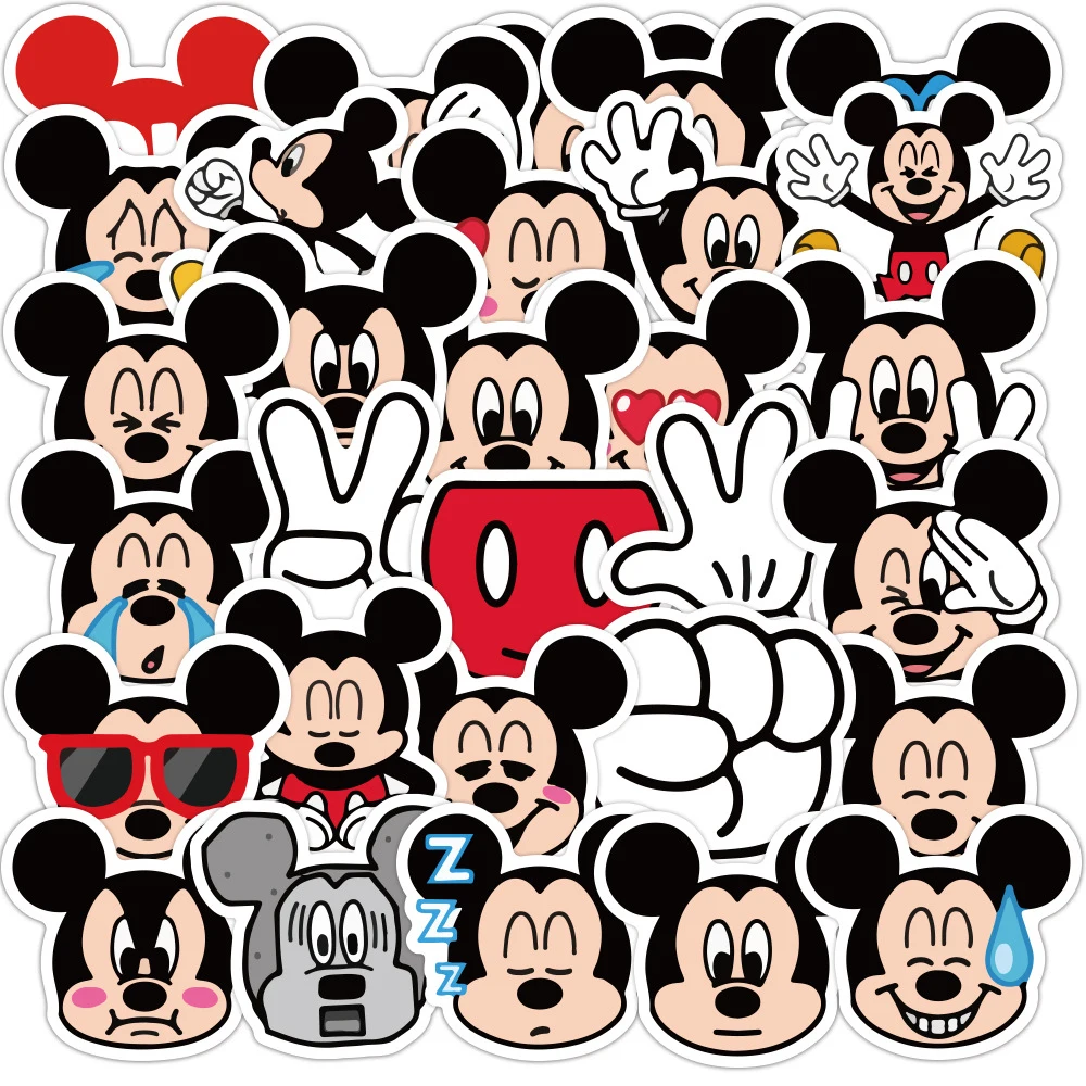 

10/20/40/80pcs Disney Mickey Mouse Cartoon Stickers for Laptop Scrapbooking Luggage Waterproof Kids Cute Sticker Toys Decals