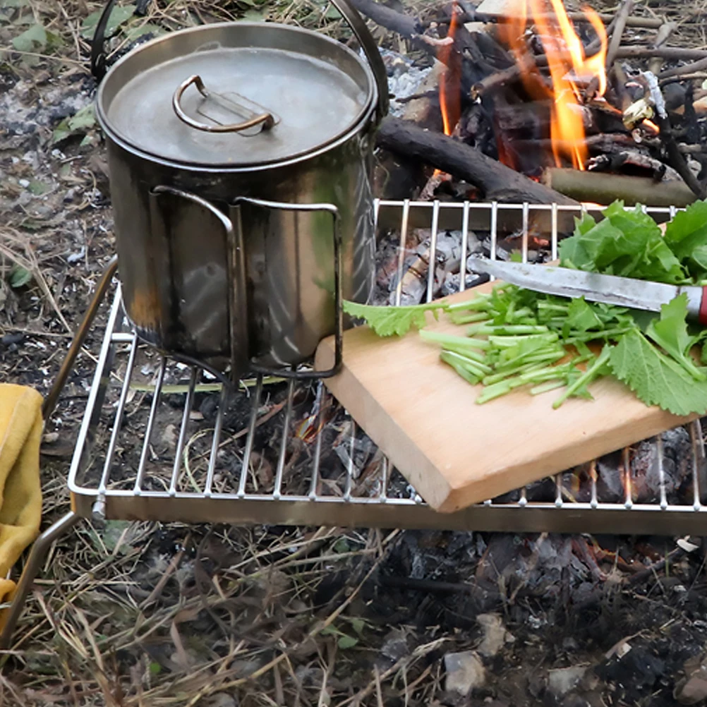 

Portable Foldable 16x16cm Stainless Steel Grill Rack for Outdoor Camping BBQ Roasting Mesh Baking Cooling Tool