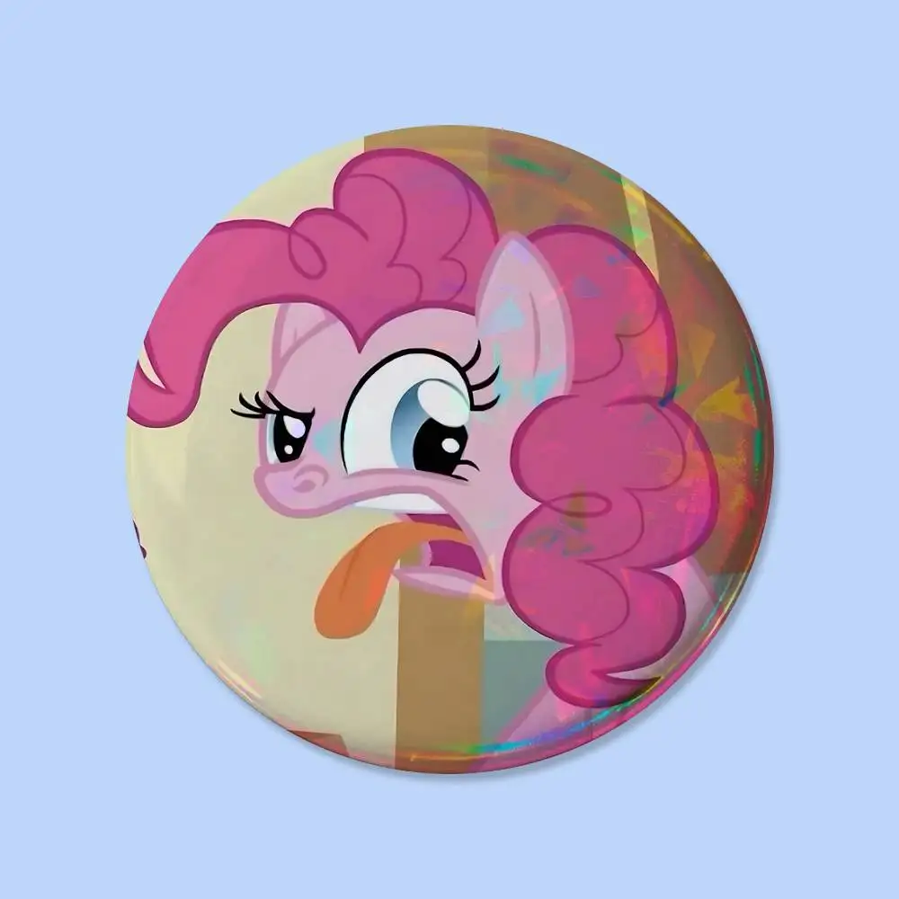 P-Pinkie P-PieS Niedliche Abzeichen 25 32 44 58 75 mm Runde Cosplay-Pins Taschendekoration Fans Sammlerstücke Freunde Geschenke Brosche Souvenir – Detail 12