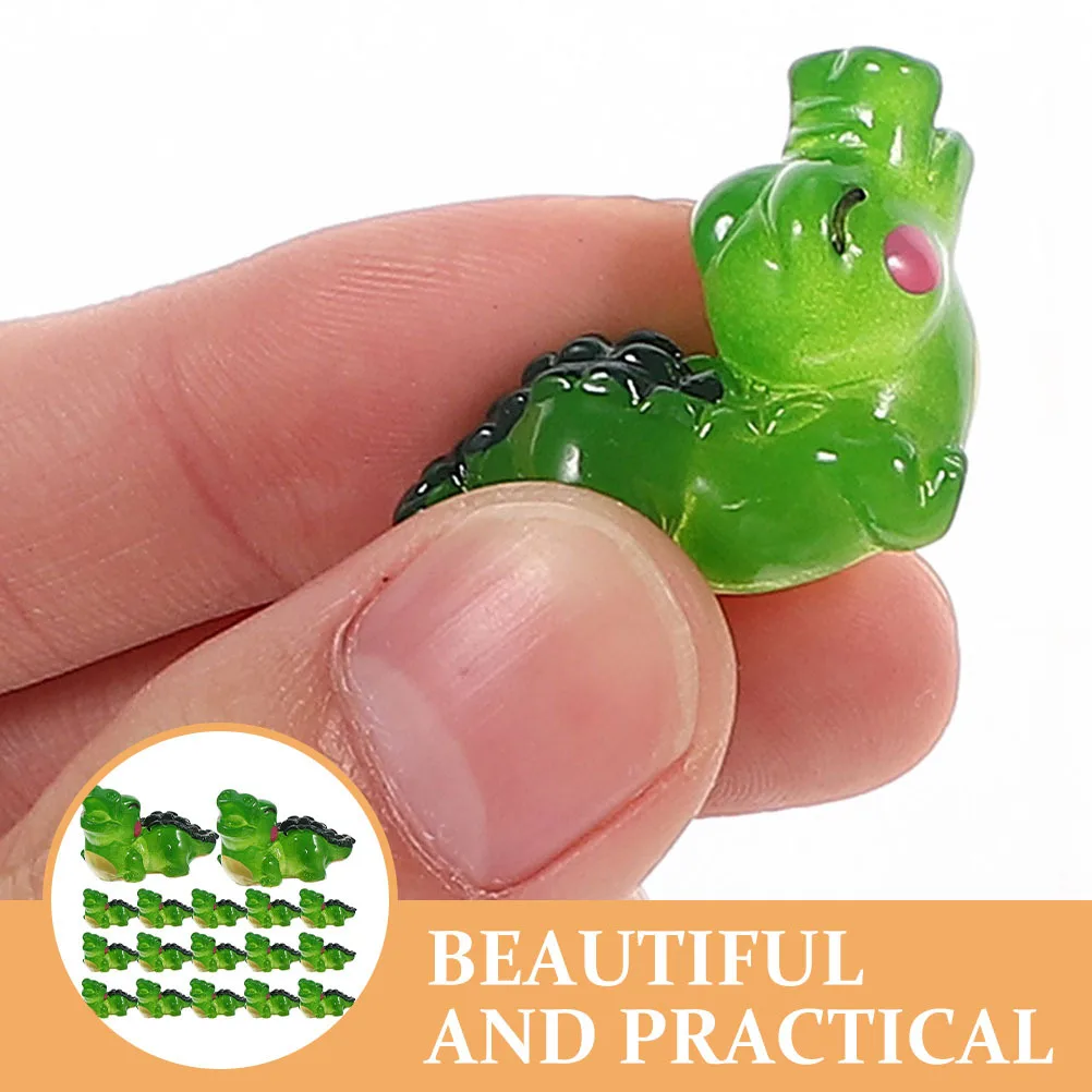 10개 미니 악어 조각상 레진 피규어 책상용 분재 DIY 조경 소형 동물 피규어 정원 장식품